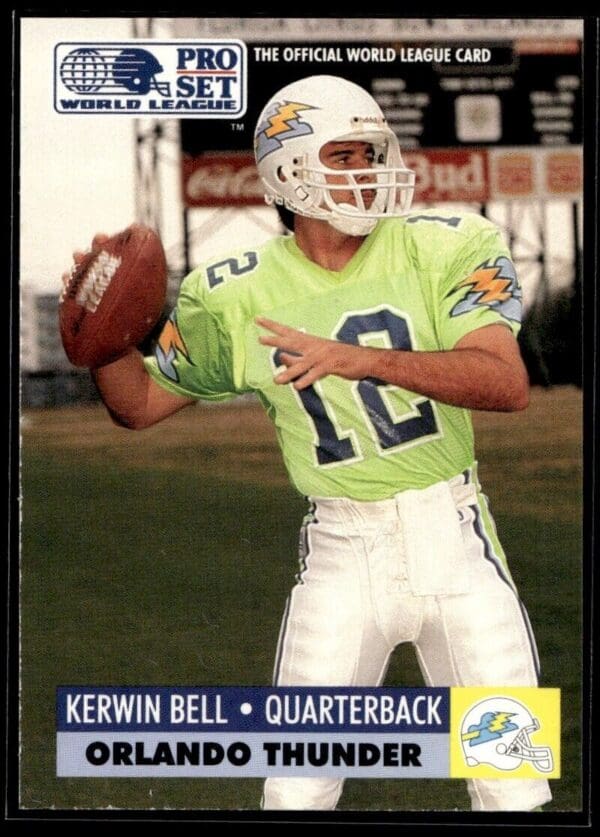 1991 Pro Set WLAF World Bowl Combo Orlando Thunder #22 Kerwin Bell