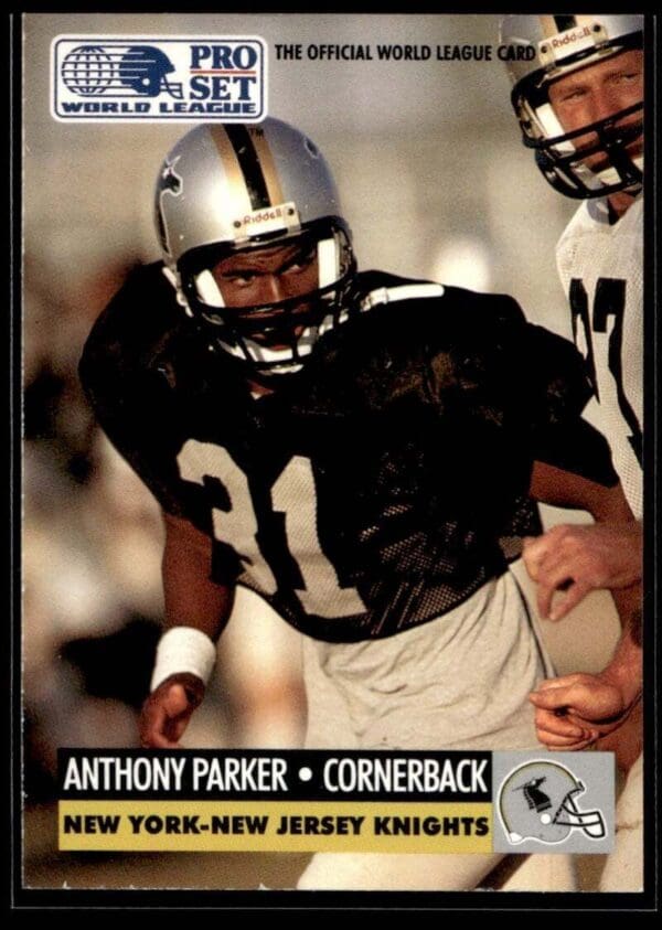 _10 1991 Pro Set WLAF World Bowl Combo NY NJ Knights #20 Anthony Parker