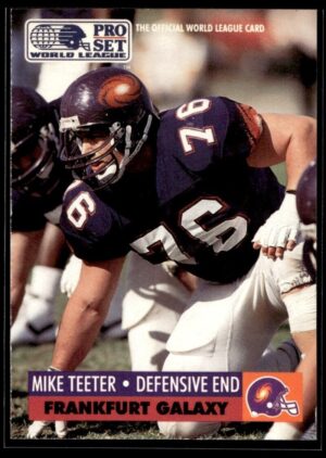 1991 Pro Set WLAF World Bowl Combo Frankfurt Galaxy #11 Mike Teeter