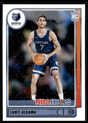 _10 2021 NBA Hoops Memphis Grizzlies #207 Santi Aldama RC Rookie