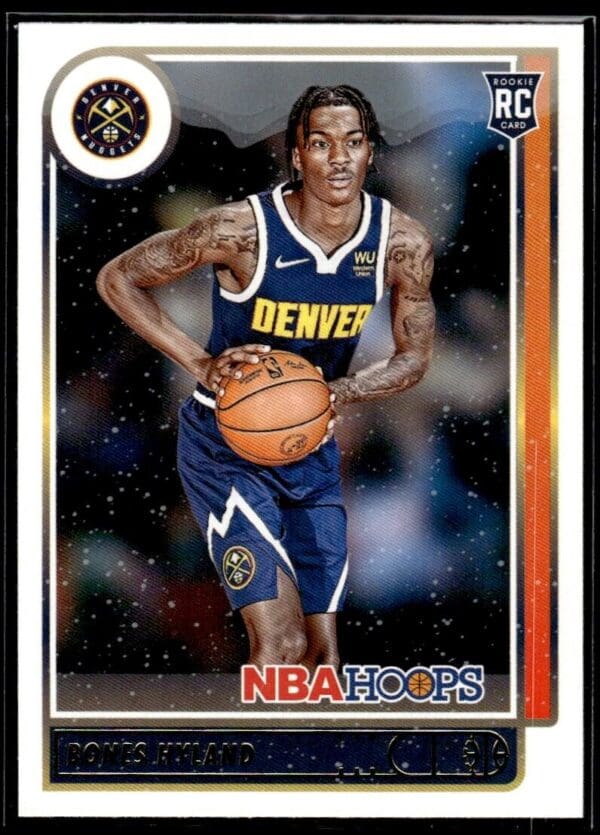 _10 2021 NBA Hoops Denver Nuggets #224 Bones Hyland RC Rookie