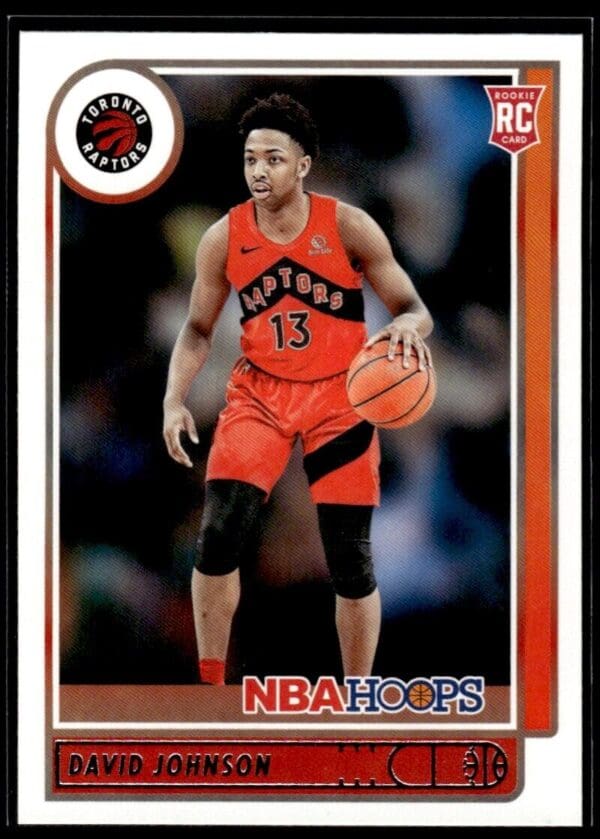 _10 2021 NBA Hoops Toronto Raptors #222 David Johnson RC Rookie