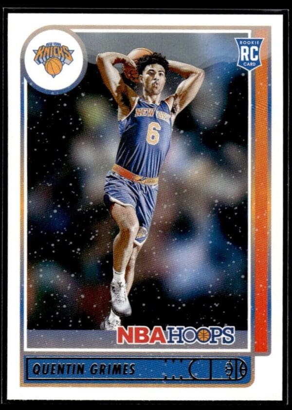 _10 2021 NBA Hoops New York Knicks #206 Quentin Grimes RC Rookie