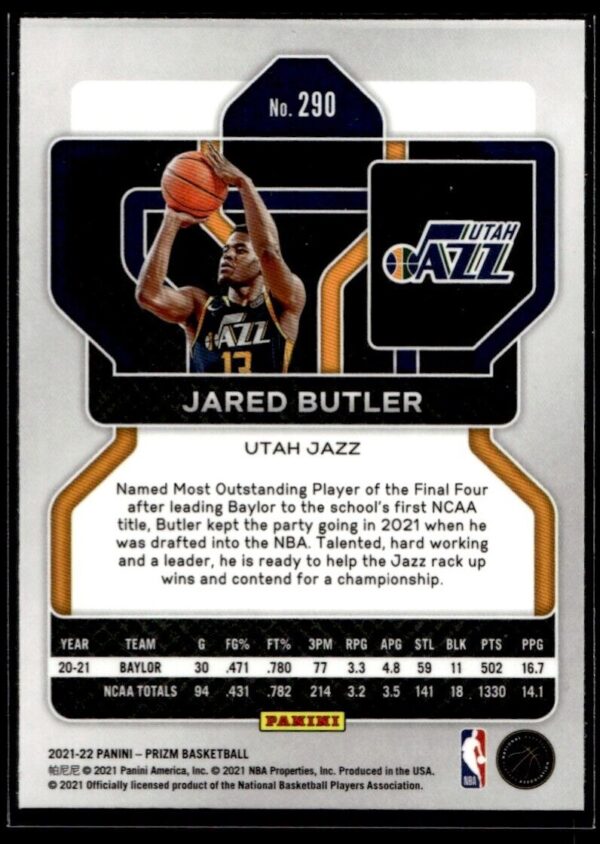 2021 Panini Prizm Utah Jazz #290 Jared Butler RC Rookie