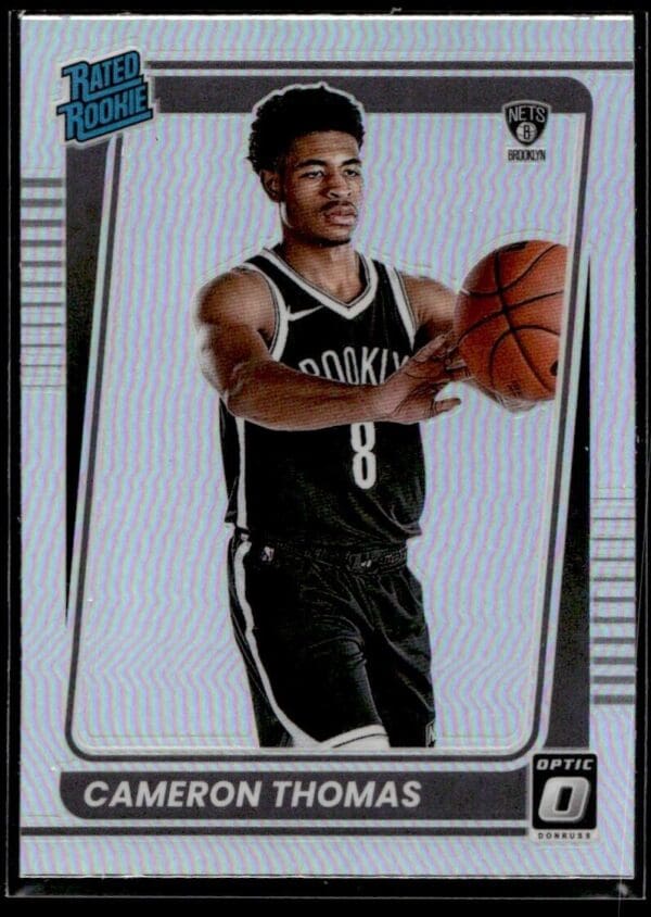 _10 2021 Donruss Optic Brooklyn Nets #153 Cameron Thomas RC Rookie Holo