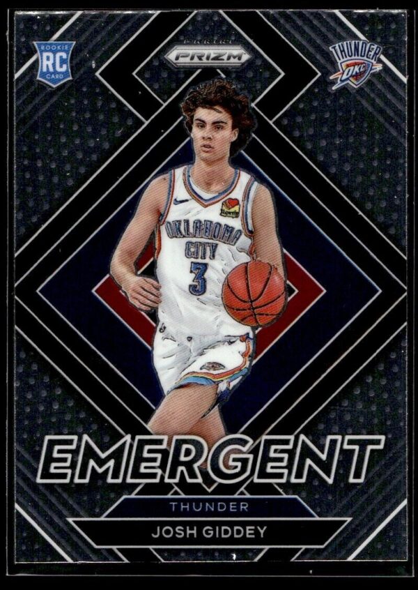 _10 2021 Panini Prizm Emergent Oklahoma City Thunder #7 Josh Giddey RC Rookie