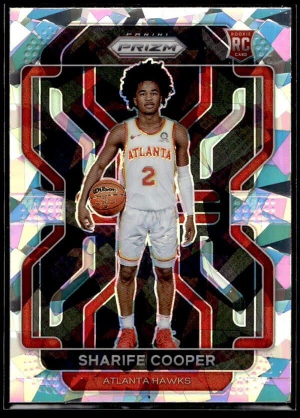 _10 2021 Panini Prizm Cracked Ice Atlanta Hawks #280 Sharife Cooper RC Rookie