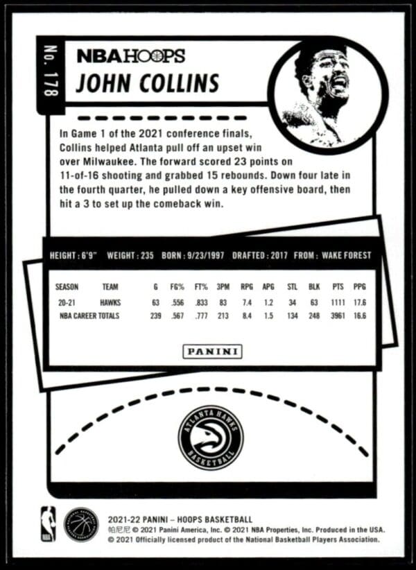 2021 NBA Hoops Atlanta Hawks #178 John Collins