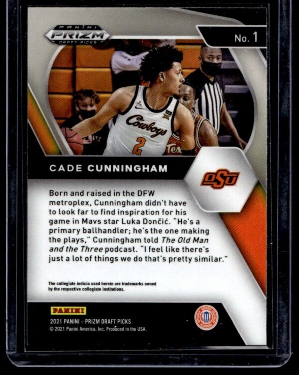 2021 Panini Prizm Draft Picks Detroit Pistons #1 Cade Cunningham RC Rookie