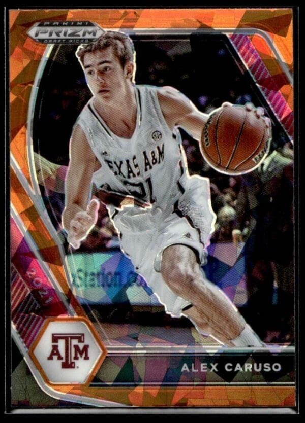 2021 Panini Prizm Draft Picks Texas A&M Aggies #76 Alex Caruso RC Rookie Orange