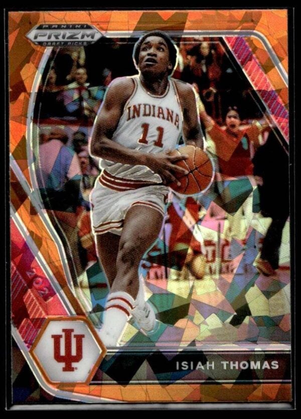 _10 2021 Panini Prizm Draft Picks Indiana Hoosiers #36 Isiah Thomas Orange Cracked I