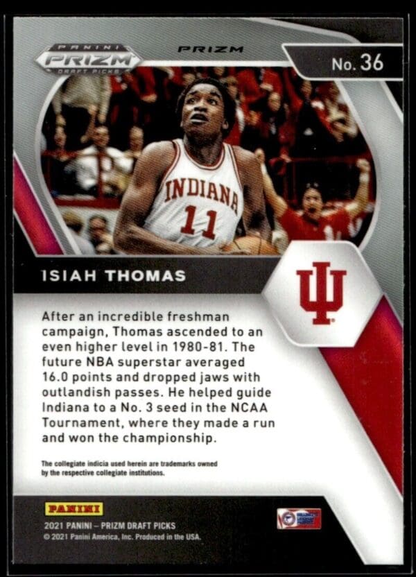 _10 2021 Panini Prizm Draft Picks Indiana Hoosiers #36 Isiah Thomas Orange Cracked I