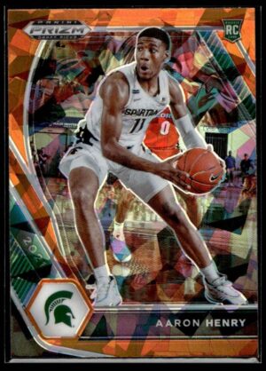 _10 2021 Panini Prizm Draft Picks Michigan State Spartans #48 Aaron Henry RC Rookie