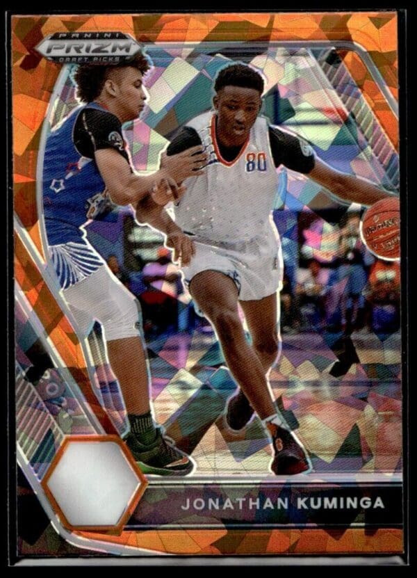 _10 2021 Panini Prizm Draft Picks Golden State Warriors #5 Jonathan Kuminga Orange C