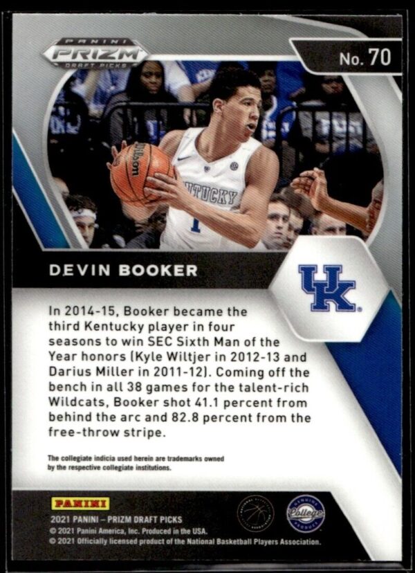 _10 2021 Panini Prizm Draft Picks Kentucky Wildcats #70 Devin Booker