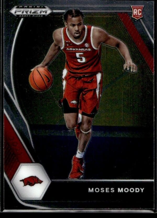 _10 2021 Panini Prizm Draft Picks Arkansas Razorbacks #11 Moses Moody RC Rookie