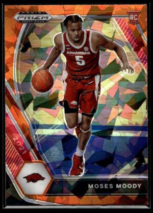 2021 Panini Prizm Draft Picks Arkansas Razorbacks #11 Moses Moody RC Rookie Oran