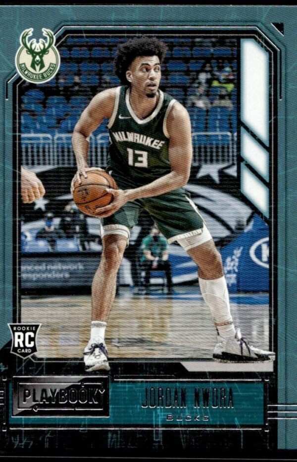 2020-21 Panini Chronicles Playbook Jordan Nwora Rookie Milwaukee Bucks #170