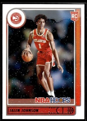 _10 2021 NBA Hoops Atlanta Hawks #213 Jalen Johnson RC Rookie