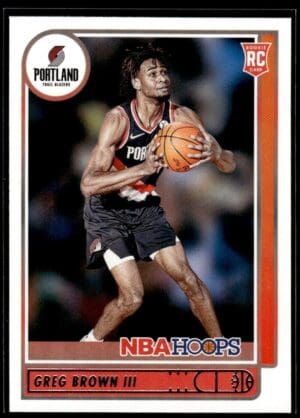 2021 NBA Hoops Portland Trail Blazers #226 Greg Brown III RC Rookie