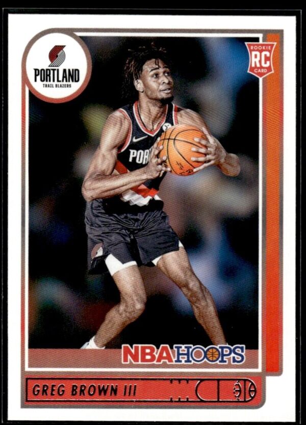 _10 2021 NBA Hoops Portland Trail Blazers #226 Greg Brown III RC Rookie