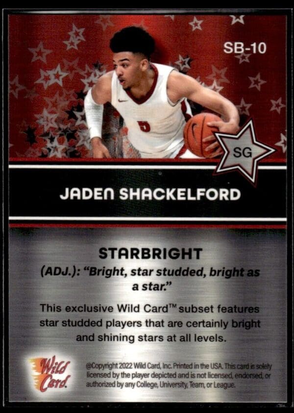 2021 Wild Card Alumination Starbright  #SB-10 Jaden Shackelford