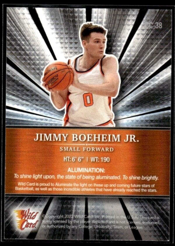 2021 Wild Card Alumination  #ABC-38 Jimmy Boheim Jr.