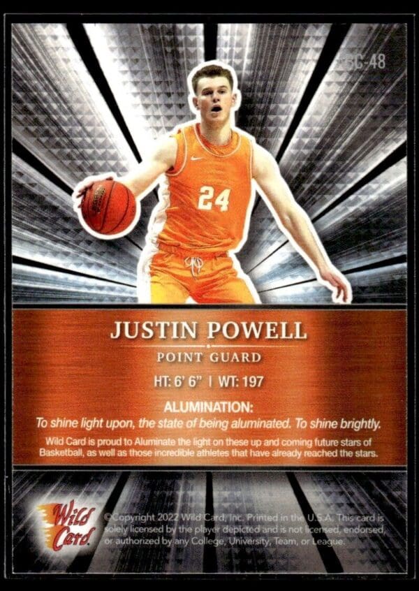 2021 Wild Card Alumination  #ABC-48 Justin Powell