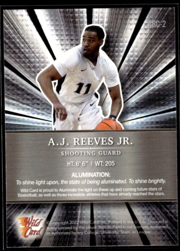 2021 Wild Card Alumination  #ABC-2 A.J. Reeves Jr.