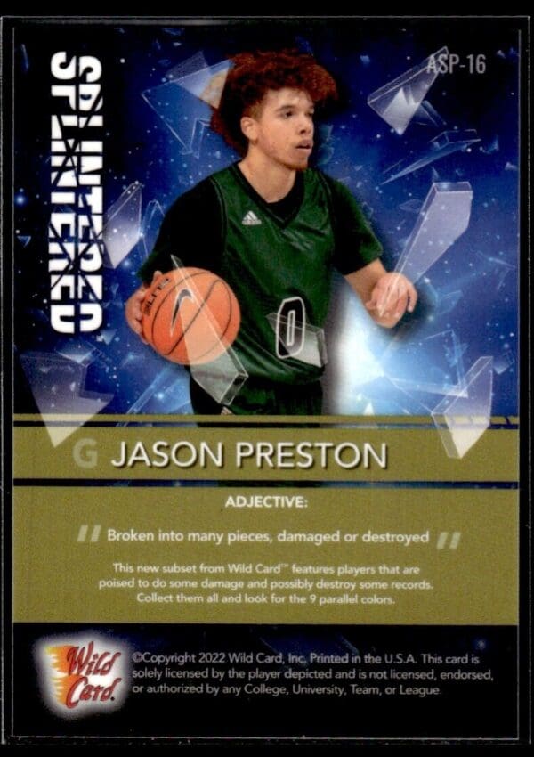 2021 Wild Card Alumination Splintered  #ASP-16 Jason Preston
