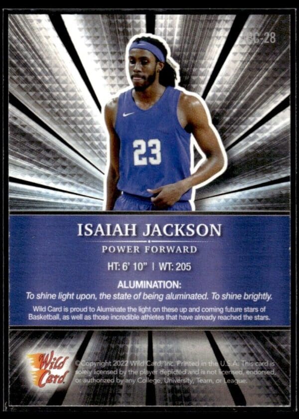 _10 2021 Wild Card Alumination #ABC-28 Isaiah Jackson