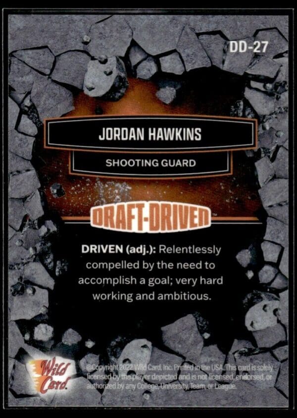 _10 2021 Wild Card Alumination Draft Driven #DD-27 Jordan Hawkins