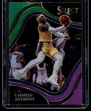 _10 2021 Panini Select Los Angeles Lakers #12 Carmelo Anthony Green and Purple Court