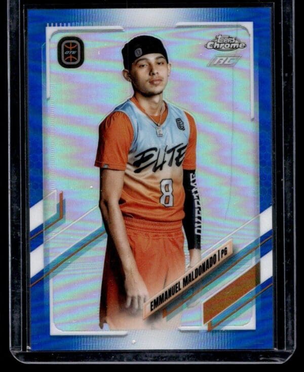 2021 Topps Now Overtime Elite  #9 Emmanuel Maldonado RC Rookie 19/99 Blue Refrac