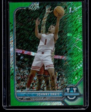 _10 2021 Bowman University #93 Johnny Davis 27/99 Green Shimmer