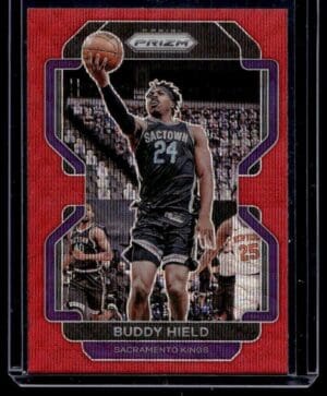 _10 2021 Panini Prizm Sacramento Kings #192 Buddy Hield Ruby Red Wave