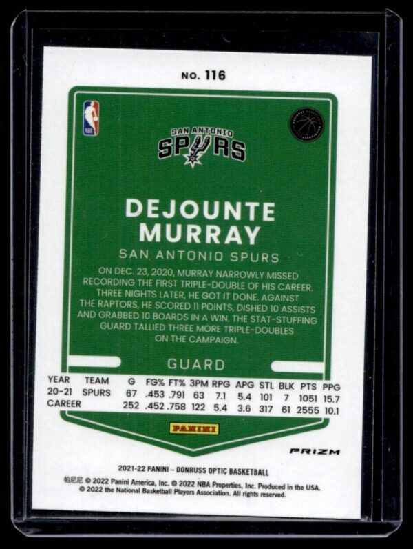 2021 Donruss San Antonio Spurs #157 Dejounte Murray Blue Velocity