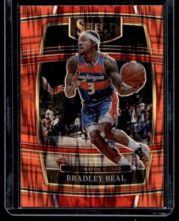 _10 2021 Panini Select Washington Wizards #11 Bradley Beal Orange Shimmer