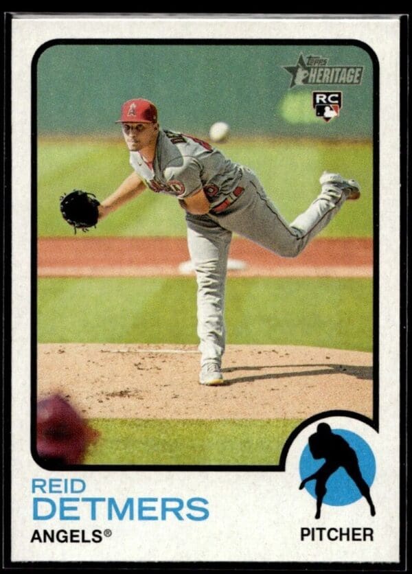 2022 Topps Heritage Reid Detmers Rookie Los Angeles Angels #24