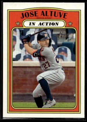 2021 Topps Heritage Jose Altuve In Action  #44 Altuve Blasts Another Bomb