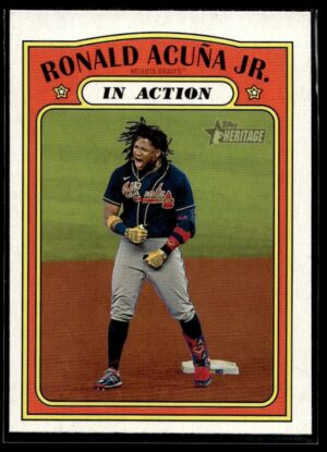 2021 Topps Heritage in Action Atlanta Braves #300 Ronald Acuña Jr.