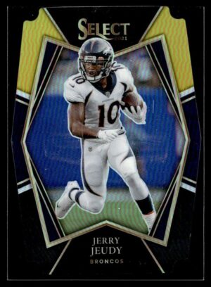 2021 Panini Select Denver Broncos #112 Jerry Jeudy Gold Prizm Die-Cut