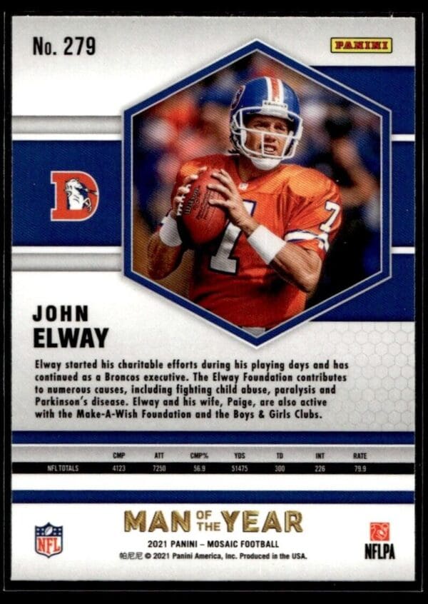 2021 Panini Mosaic Denver Broncos #279 John Elway