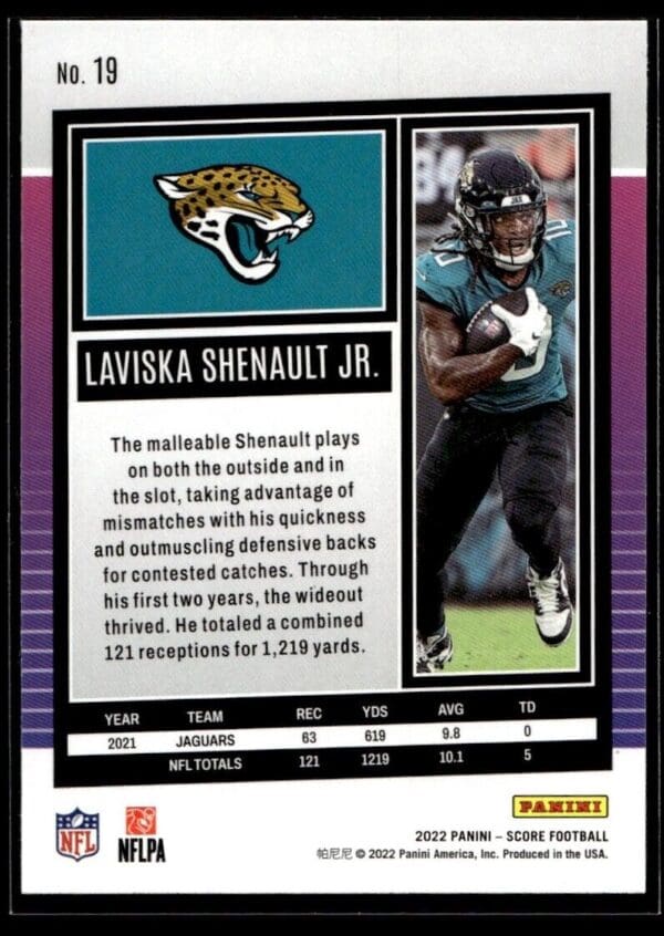 2022 Score Jacksonville Jaguars #19 Laviska Shenault Jr.