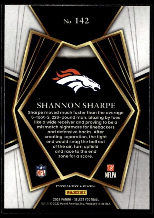 2021 Panini Select Denver Broncos #142 Shannon Sharpe