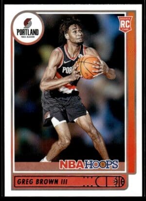 2021 NBA Hoops Portland Trail Blazers #226 Greg Brown III RC Rookie