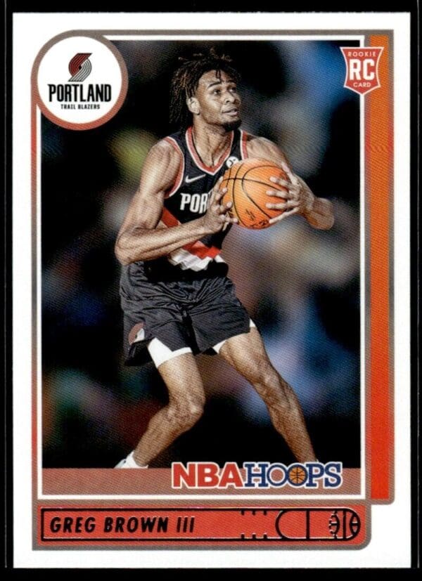 2021 NBA Hoops Portland Trail Blazers #226 Greg Brown III RC Rookie