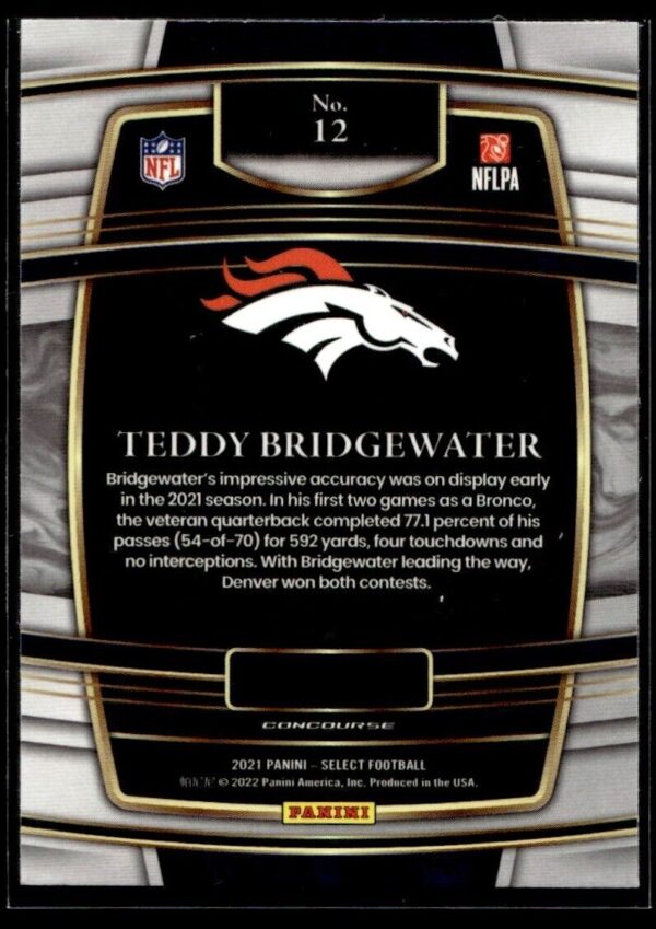 2021 Panini Select Denver Broncos #12 Teddy Bridgewater