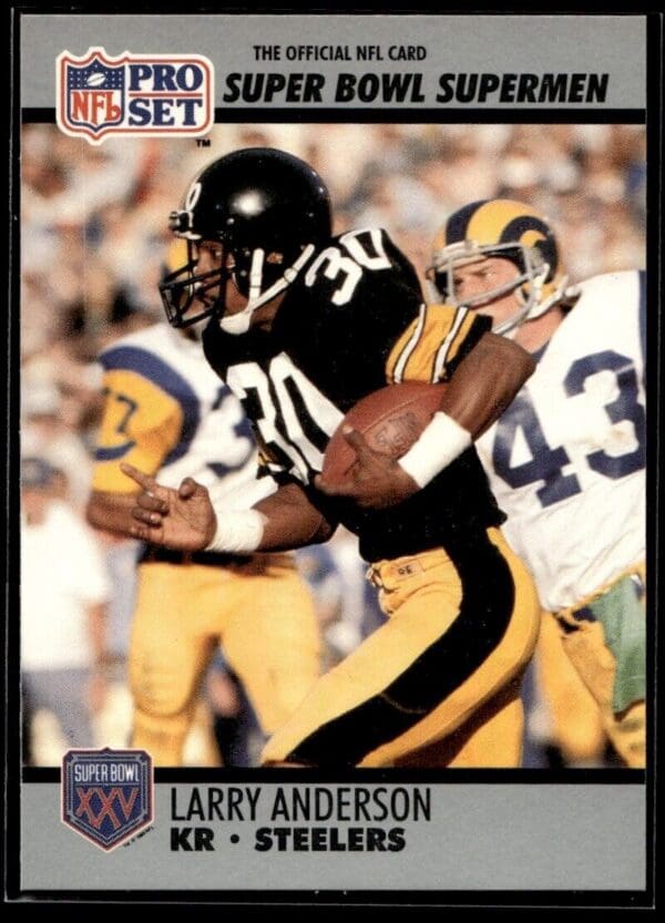 1990 Pro Set Super Bowl 160 Pittsburgh Steelers #125 Larry Anderson