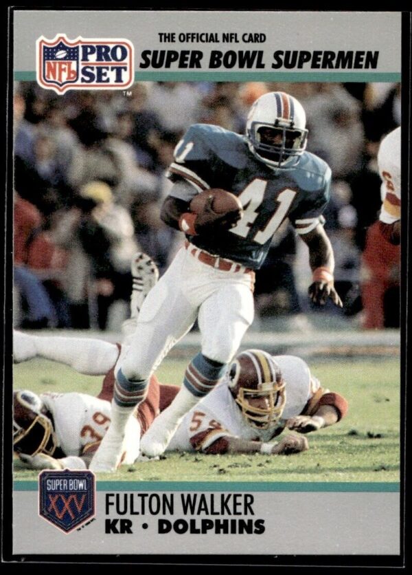 _10 1990 Pro Set Super Bowl 160 Miami Dolphins #129 Fulton Walker